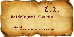 Belényesi Klaudia névjegykártya