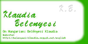 klaudia belenyesi business card